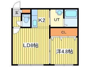 東苗穂8-1 徒歩1分 2階の物件間取画像